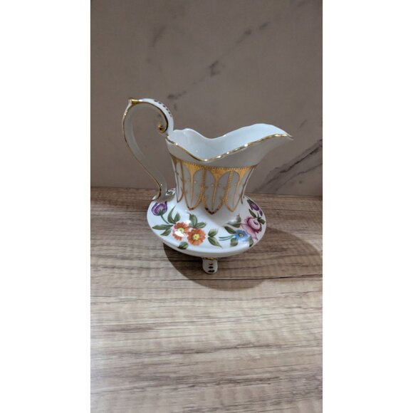 Royal Danube, Small Pitcher with Floral Design, Gold Trim, cottage tea party - Picture 8 of 10